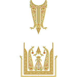 Elegant Floral Neckline Front Dress Embroidery Design