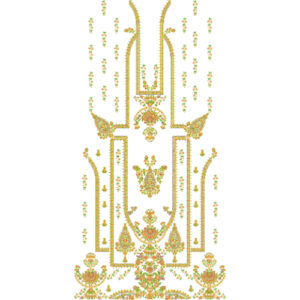 Elegant Ornamental Front Dress Embroidery Design