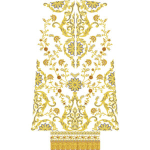 Elegant Floral Ornamental Front Dress Embroidery Design