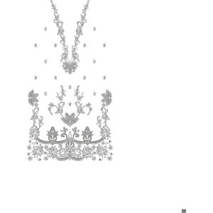 Elegant Floral Front Dress Embroidery Design