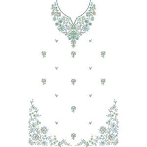 Elegant Floral Neckline Front Dress Embroidery Design