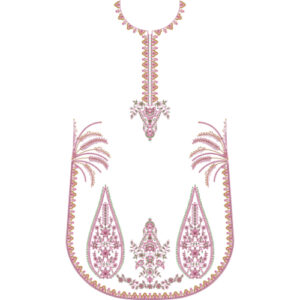 Elegant Floral Paisley Front Dress Embroidery Design
