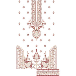 Elegant Ornamental Front Dress Embroidery Design