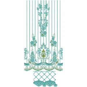 Elegant Floral Border Front Dress Embroidery Design