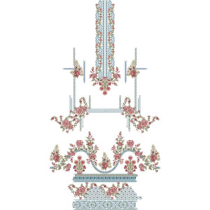 Elegant Floral Front Dress Embroidery Design