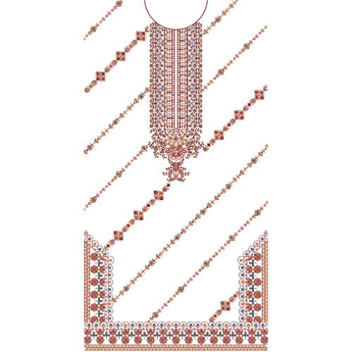 Elegant Geometric Front Dress Embroidery Design