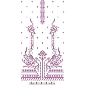 Elegant Purple Floral Front Dress Embroidery Design