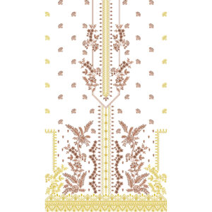 Elegant Floral Geometric Front Dress Embroidery Design