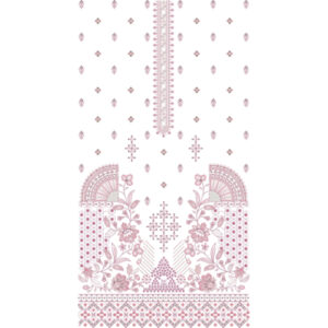 Elegant Pink Geometric Floral Front Dress Embroidery Design