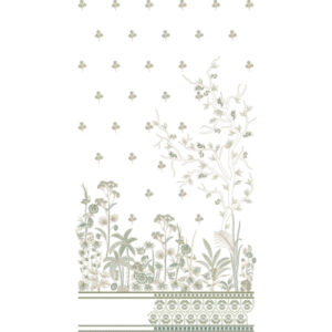 Elegant Botanical Floral Front Dress Embroidery Design