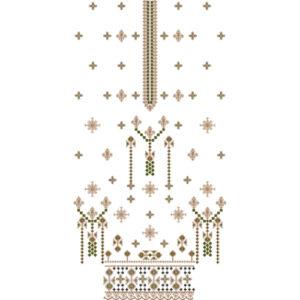 Elegant Geometric Floral Front Dress Embroidery Design