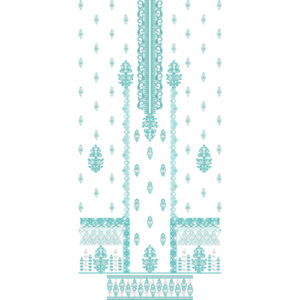 Elegant Turquoise Geometric Front Dress Embroidery Design