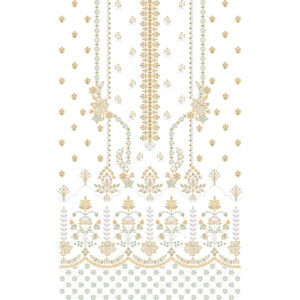 Elegant Floral Geometric Front Dress Embroidery Design