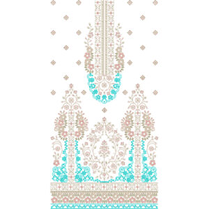 Elegant Floral Ornamental Front Dress Embroidery Design