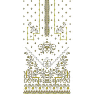 Elegant Olive Green Floral Front Dress Embroidery Design