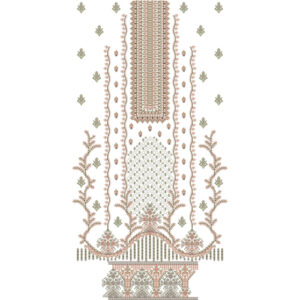 Elegant Floral Geometric Front Dress Embroidery Design