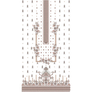 Elegant Floral Geometric Front Dress Embroidery Design