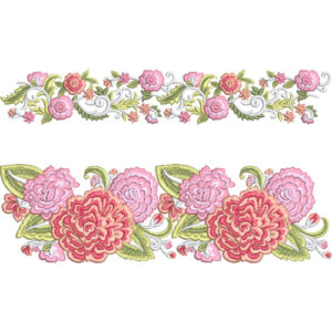 Elegant Floral Scroll Decorative Border Lace Embroidery Design Collection