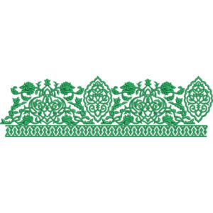 Elegant Ornamental Floral Arabesque Decorative Border Lace Embroidery Design