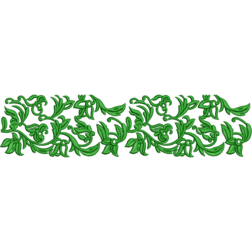 Elegant Ornamental Leaf Vine Decorative Border Lace Embroidery Design