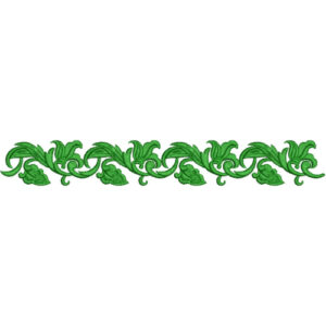 Elegant Flowing Leaf Scroll Decorative Border Lace Embroidery Design