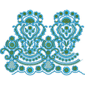 Elegant Royal Paisley Floral Decorative Border Lace Embroidery Design