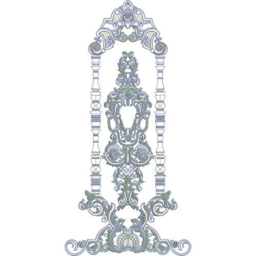 Elegant Royal Ornamental Arch Panel Lace Embroidery Design