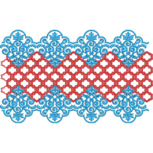Elegant Ornamental Trellis Floral Decorative Border Lace Embroidery Design