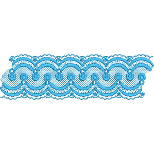Elegant Scalloped Mesh Decorative Border Lace Embroidery Design