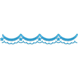 Elegant Scalloped Floral Decorative Edge Lace Embroidery Design