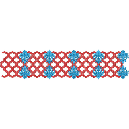 Elegant Floral Trellis Decorative Border Lace Embroidery Design
