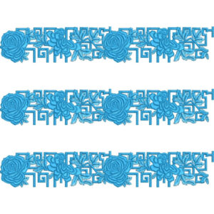 Elegant Floral Greek Key Decorative Border Lace Embroidery Design Collection