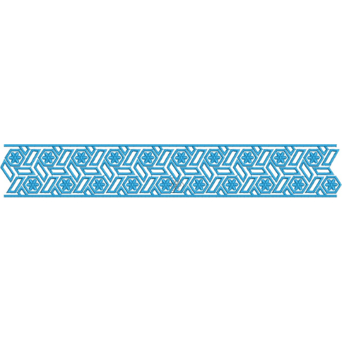 Elegant Hexagonal Floral Geometric Decorative Border Lace Embroidery Design