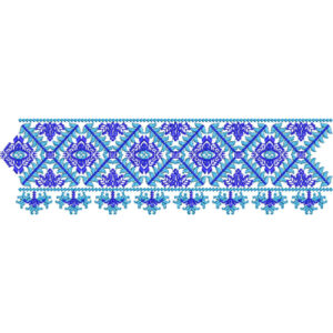 Elegant Geometric Floral Diamond Decorative Border Lace Embroidery Design