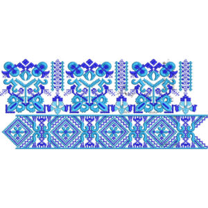 Elegant Geometric Floral Ornamental Decorative Border Lace Embroidery Design