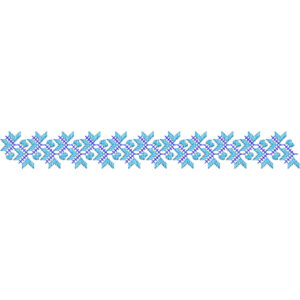 Elegant Geometric Floral Cross Stitch Decorative Border Lace Embroidery Design