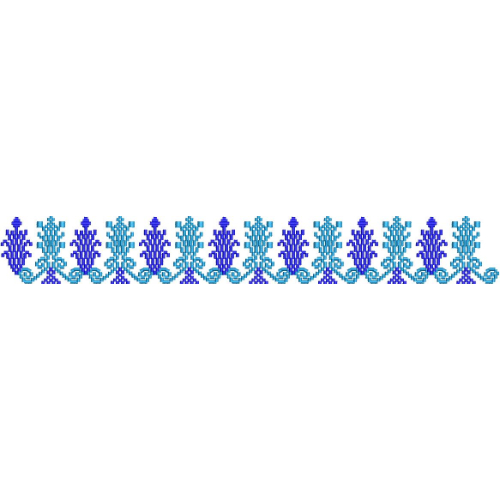 Elegant Geometric Floral Folk Decorative Border Lace Embroidery Design