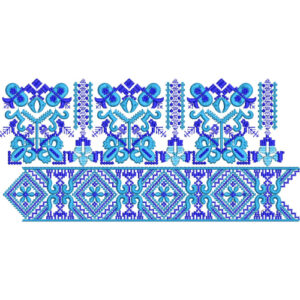 Elegant Geometric Floral Ornamental Decorative Border Lace Embroidery Design