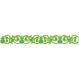 Elegant Paisley Scroll Decorative Border Lace Embroidery Design