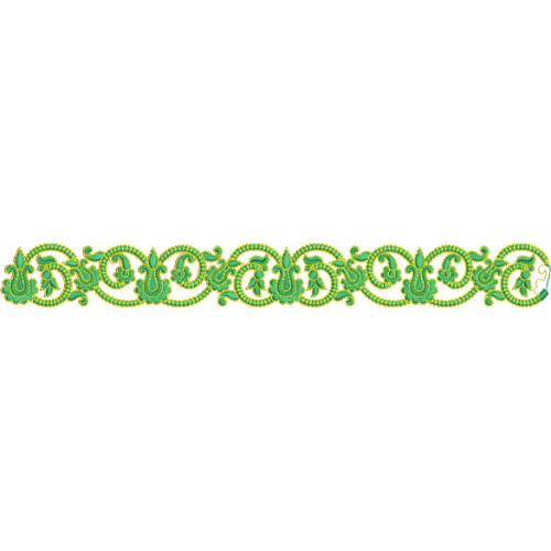 Elegant Paisley Scroll Decorative Border Lace Embroidery Design