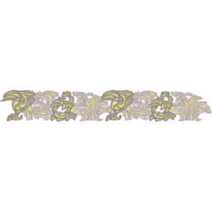 Elegant Ornamental Acanthus Scroll Decorative Border Lace Embroidery Design