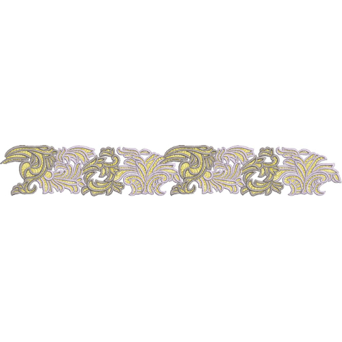 Elegant Ornamental Acanthus Scroll Decorative Border Lace Embroidery Design
