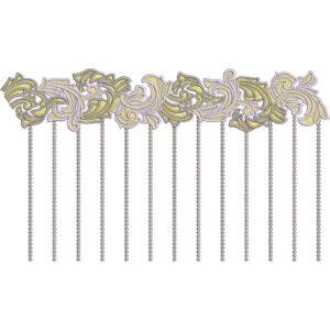 Elegant Ornamental Scroll Fringe Decorative Border Lace Embroidery Design