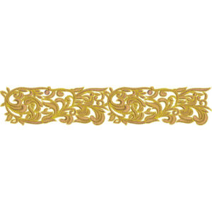 Elegant Paisley Floral Scroll Decorative Border Lace Embroidery Design