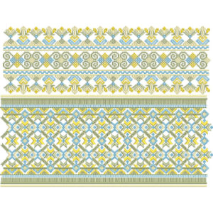 Elegant Geometric Cross Stitch Decorative Border Lace Embroidery Design Collection