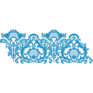 Elegant Royal Damask Scroll Decorative Border Lace Embroidery Design