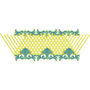 Elegant Diamond Lattice Ornamental Decorative Border Lace Embroidery Design