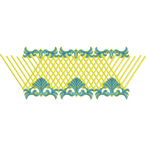 Elegant Diamond Lattice Ornamental Decorative Border Lace Embroidery Design