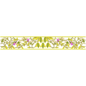 Elegant Botanical Leaf Vine Decorative Border Lace Embroidery Design