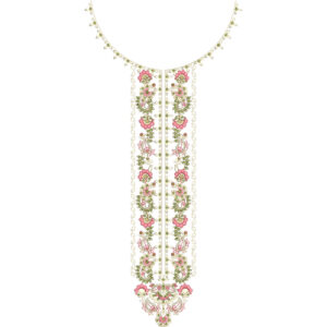 Elegant Floral Necklace Style Neckline Embroidery Design